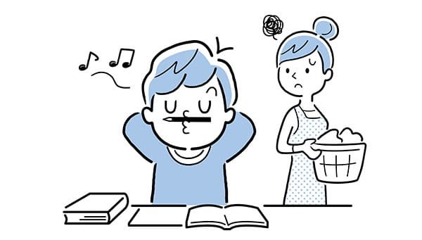 宿題をしない子供に困っている母親
